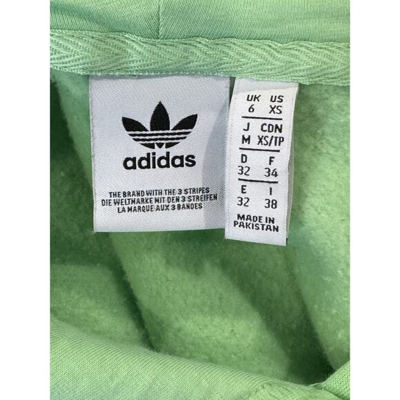 Adidas Women's XS Essential Fleece Mint Green Hoodie Sweatshirt Pullover - Picture 7 of 8